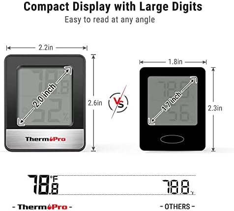 ThermoPro TP49 Digital Hygrometer Indoor Thermometer Humidity Meter Room Thermometer with Temperature and Humidity Monitor Mini Hygrometer Thermometer