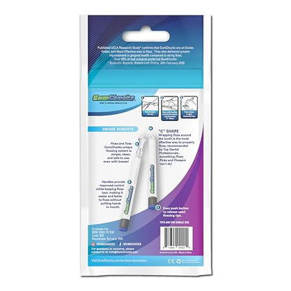 GumChucks Orthodontic Flossers Dental Floss - Floss for Braces - Brace Floss Picks - Gum Flossing Picks - Ortho Dental Flossers (Adult Starter Pack)