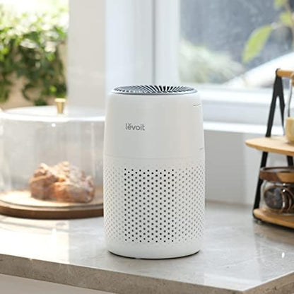 LEVOIT Air Purifiers for Bedroom Home, 3-in-1 Filter Cleaner with Fragrance Sponge for Better Sleep, Filters Smoke, Allergies, Pet Dander, Odor, Dust, Office, Desktop, Portable, Core Mini-P, White