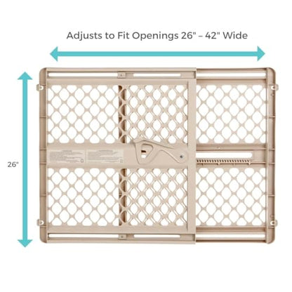Toddleroo by North States - Supergate Ergo Baby Gate: Plastic Baby Gate for Stairs & Doorways - Adjustable Indoor Safety Gate - Made in USA - 26 to 42 Inches Wide - 26 Inches Tall - Sand