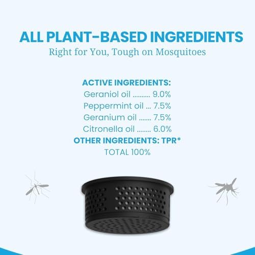 Mosquito Repellent Outdoor Patio, Bug Repellent Outdoor Portable Insect Repeller, Rechargeable Mosquito Repellent Device Camping Hiking 2 Refills (Black)