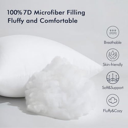 MIULEE 12x20 Inches Pillow Inserts Pack of 2, Decorative Throw Pillow Inserts for Couch