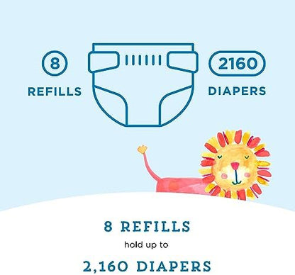 Amazon Brand - Mama Bear Diaper Pail Refills for Diaper Genie Pails, Unscented, 1080 Count (4 Packs of 270 Count)