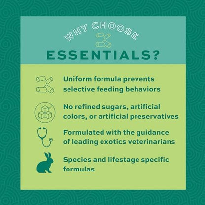 Oxbow Essentials Rabbit Food, Adult Rabbit, Made with Oxbow Timothy Hay, Pet Pellets with Vitamins & Minerals, Small Animal Pet Products, Bunny Supplies, Made in USA, Bunny Food, 5 lb