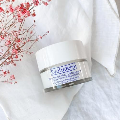 Evoluderm Anti-Fatigue Plumping Night Cream Sleeping Balm (Mask) Antioxidant Hyaluronic Acid & Avocado 1.69 Fl Oz
