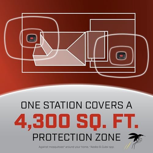 Ortho Home Defense Mosquito Kill and Prevent, Controls Mosquitoes and Larvae, Silent, Easy-to-Use, Protects up to 4,300 sq. ft., 1 Mosquito Station and 2 Refill Bands