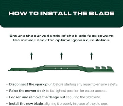 GY20850 Mower Blades for John Deere 42 Inch D105 D130 S100 S110 S240 X300 E100 E110 LA135 Replaces OEM no. AM141033 GX22151 AM131033 AM137333 / Gator Mulching Blades 2 Pack