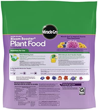 Miracle-Gro Water Soluble Bloom Booster Flower Food, Plant Food for Annual and Perennial Flowers, In-Ground and Container Plants, Roses, Hydrangeas, Hibiscus, 5.5 lb.