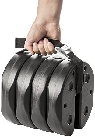 US Weight 40 Pound Canopy Weight Set of 4 and Carry Strap with No-Pinch Design - Easy Installation and Removal to Secure Tents, Canopies, and Umbrellas at Outdoor Events