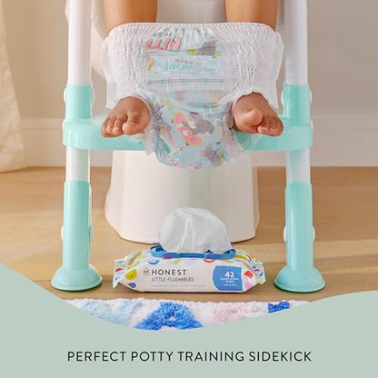 The Honest Company Plant-Based Toddler Flushable Wipes | Designed for Potty Training | 99% Water, Hypoallergenic, EWG Verified, Safe to Flush | Fragrance Free, 126 Count