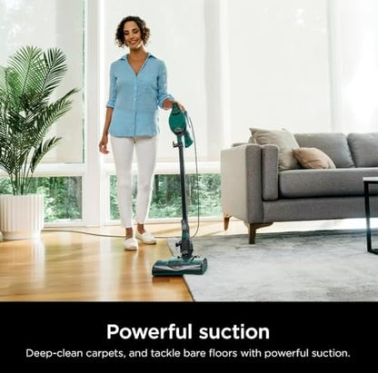 Shark Corded Stick Vacuum, Ultra-Lightweight, Swivel Steering, Powerful Deep-Cleaning, Floor-to-Ceiling Versatility, Converts to a Handheld Vacuum, Carpets & Hardfloor, Green, CS110EM