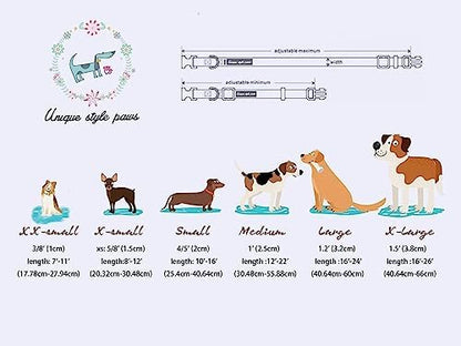 Unique style paws Dog Collar Metal Buckle Red Rose Collar Flower Gift Durable Cute Collar for Small Medium Large Boys Girls Dogs