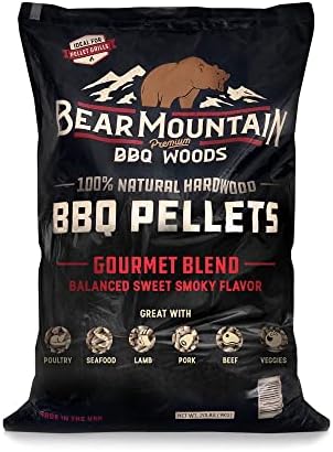 Bear Mountain 2-Pack Wood Pellets for Smoker, Grill & BBQ, 20 Lbs, Gourmet Blend - Premium Hardwood Barbecue Pellets for Indoor and Outdoor Grilling