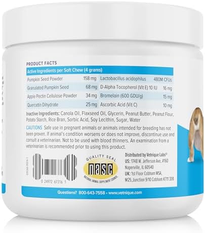 Vetnique Glandex Anal Gland Soft Chew Treats with Pumpkin for Dogs Digestive Enzymes, Probiotics Fiber Supplement for Dogs Boot The Scoot (Peanut Butter Chews, 60 Count)