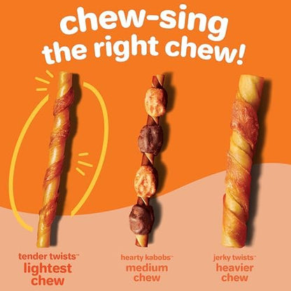 Hartz Oinkies Tender Twists with Real Chicken Breast Rawhide-Free Dog Treats, Highly Digestible Dog Chews, 36 Count