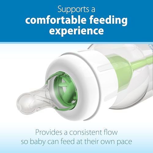 Dr. Brown’s Level T Narrow Baby Bottle Nipple, Slower Flow Rate for Infants, 100% Silicone Bottle Nipple, BPA Free, 0m+ – 6-Pack