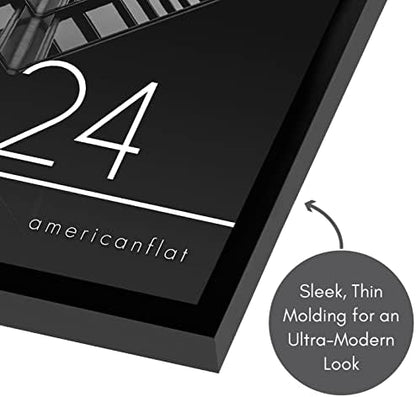 Americanflat 18x24 Poster Frame with Polished Plexiglass - Streamline Collection - Thin Border Picture Frame for Wall Display - Hanging Hardware Included - Black