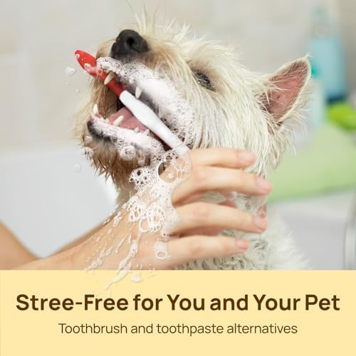 HICC PET Teeth Cleaning Wipes for Dogs & Cats, Vet-Recommended Remove Bad Breath & Plaque & Tartar Buildup Dog Finger Toothbrush Wipes, No-Rinse Dog Tooth Brushing Kit Gentle Cleansing & Gum Care