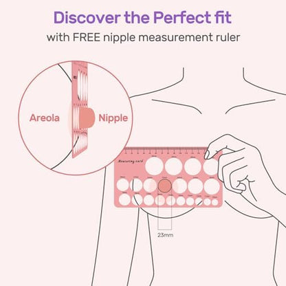 Nuliie 10PCS Flange Sizing Kit 12/14/16/18/20mm for 24mm Flange/Shield of Most Pumps, Silicone Flanges Insert for Momcozy/Spectra Electric Breast Pump, Pumping Essential Kit for Moms