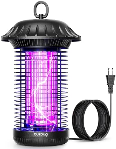 Buzbug LED Bug Zapper Indoor Outdoor, 10 Years Lifespan, 6.5ft Power Cord, IPX4 Waterproof, High-Voltage, Mosquito Zapper, Fly Trap Mosquito Trap, Fly Killer Fly Zapper -MO008C