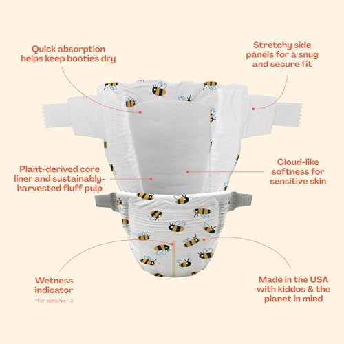 Hello Bello Premium Diapers Size 2, Happy Camper & Live Leaf Love Designs, 74ct Club Box
