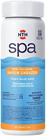 HTH Spa Defoamer & Non Chlorine Shock Oxidizer & Clear Chlorinating Sanitizer, Hot Tub Chemical Controls Bacteria and Algae, 2.25 lbs