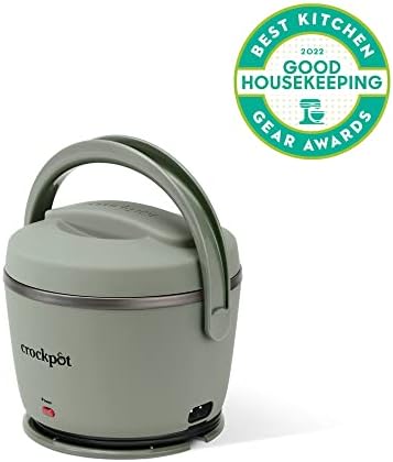 Crock-Pot Portable Electric Lunch Box 20-Ounce Food Warmer Moonshine Green | Ideal for Travel On-the-Go | Keeps Food Spill-Free Warm & Tasty | Dishwasher-Safe