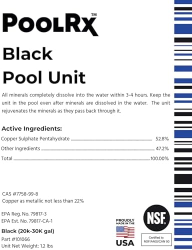 PoolRx Pool Unit #101066 6 Month Algaecide Treats 20k-30k gallons, Black