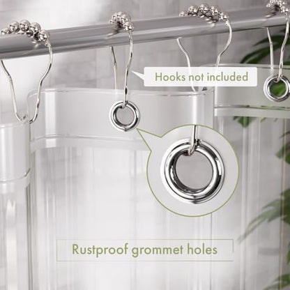 AmazerBath Long Shower Curtain Liner with 3 Magnets, 72x80 Clear Shower Curtain Liner Tall, Waterproof Plastic Shower Liner, Lightweight PEVA Shower Curtain with 12 Rustproof Metal Grommets