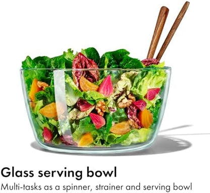OXO Good Grips Glass Salad Spinner, Large/6.22 Quart, Clear