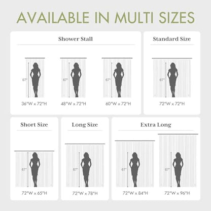 AmazerBath Long Shower Curtain Liner with 3 Magnets, 72x80 Clear Shower Curtain Liner Tall, Waterproof Plastic Shower Liner, Lightweight PEVA Shower Curtain with 12 Rustproof Metal Grommets