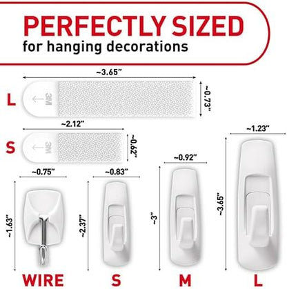 Command Variety Pack, Including 10 Pairs of Picture Hanging Strips, 6 Wire Hooks and 8 Utility Hooks for Hanging, Organization and Storage, Damage-Free Hanging Up to 19 Items, 1 Kit
