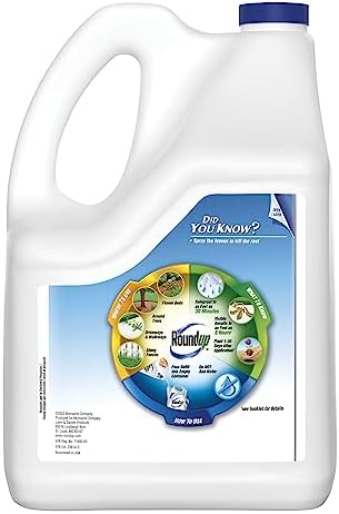 Roundup Weed & Grass Killer₄ Refill, Use in and Around Flower Beds, Trees, Driveways, Walkways & More, 1.25 gal.
