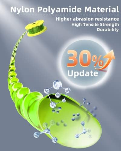 Weed Wacker String Compatible with Ryobi One Plus+ AC80RL3, 0.08'' String Trimmer Refill Line,Weed Eater String Compatible with Ryobi 18V, 24V, 40V Trimmers(10 Replacement Spools, 2 Trimmer Caps)