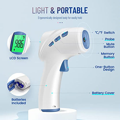 Forehead Thermometer for Adults and Kids, FSA HSA Eligible, Digital Baby Thermometer with Fever Alarm, Fast Accurate Results, Home Medical & Nurse Essentials