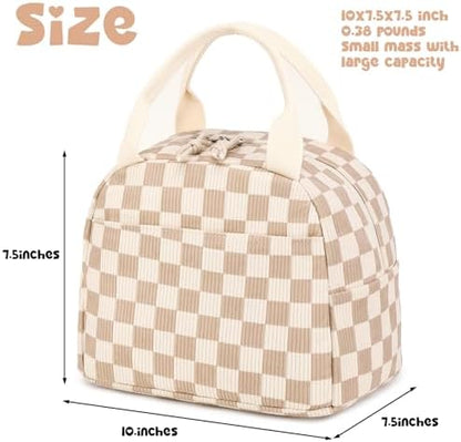 Bluboon Lunch Bag for Women Men Cute Corduroy Lunch Tote Bags Reusable Insulated Lunch Box Large Capacity Reusable Insulated Cooler for Work Picnic or Travel