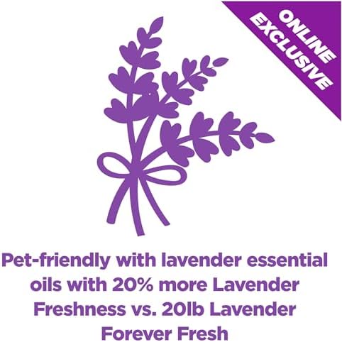 Arm & Hammer Forever Fresh Clumping Cat Litter Lavender, MultiCat Cat Litter Odor Control 18lb With 20% More Lavender Freshness, With Essential Oils