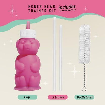 Legendairy Milk Honeybear Silicone Sippy Cup - Green, 8 oz, Dishwasher Safe, Trainer Straw Cup for Babies & Toddlers 4+ Months