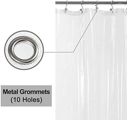 Barossa Design 60 x 72 Inches Shower Curtain Liner with 6 Weighted Magnets, Heavy Duty PEVA, 10 Grommet Holes, Waterproof, PVC Free, Clear, 60x72