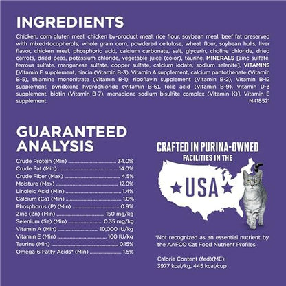 Purina ONE Natural Cat Food for Hairball Control, +PLUS Hairball Formula - 7 lb. Bag