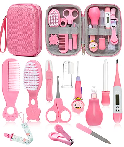 Baby Healthcare and Grooming Kit, Safety Newborn Nursery Baby Care Kit, with Hair Brush Comb, Nail Clipper, Thermometer, Pacifier Clip, Baby Registry Search, Baby Girl Boy Newborn Essentials