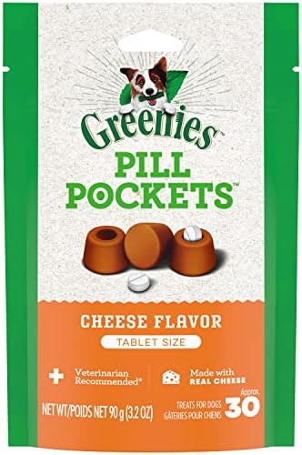 Greenies Pill Pockets for Dogs Small Size, Soft Dog Treats, Cheese Flavor, (6) 3.2 oz. Pouches (180 Treats Total)
