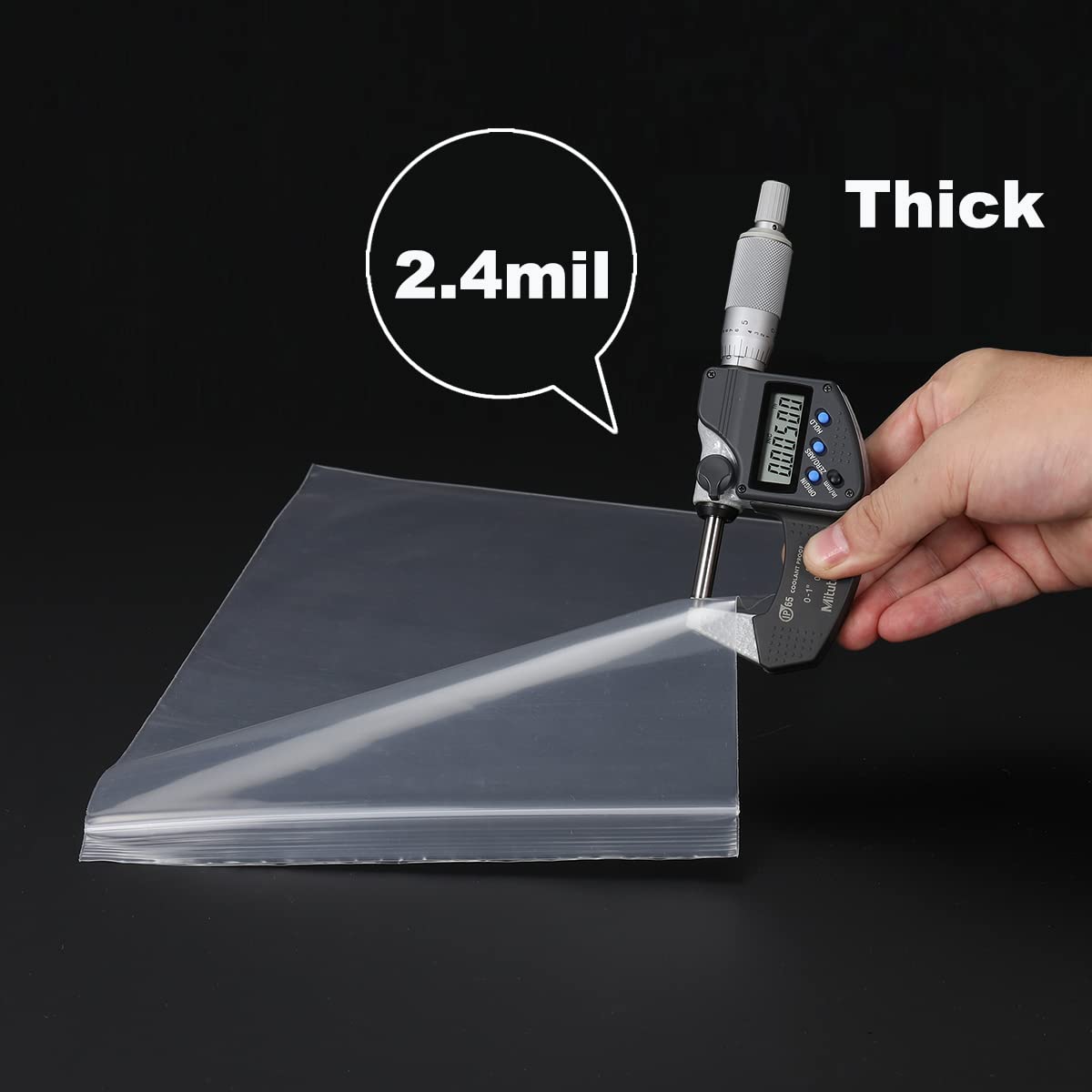 Foopama 100 PCS 10" x 13" Thick Clear Zip Poly Lock Plastic Bags Seal Reclosable Zip Bag Durable 2.4 Mil Clothing T-Shirt Toys Snacks Zipper Bags