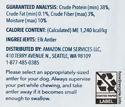 Amazon Brand - Wag Split Elk Antler, Naturally Shed, Long Lasting for Aggressive Chewers, Medium (Best for Dogs 15-30 lbs)