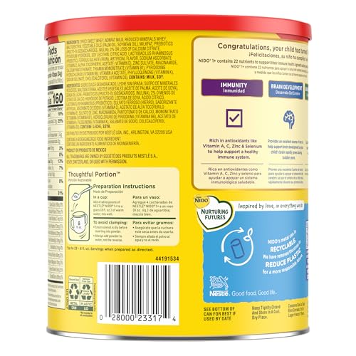 Nido NESTLE Kinder 1+ Powdered Milk Beverage 1.76 lb. Canister