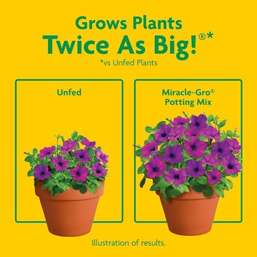 Miracle-Gro Potting Mix, For Container Plants, Flowers, Vegetables, Shrubs, Annuals, Perennials, Feeds up to 6 Months, 8 qt., 2-Pack