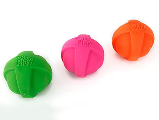 Hartz DuraPlay Ball Squeaky Latex Dog Toy, Neon Green, Neon Pink & Neon Orange, Large 3 Count Pack