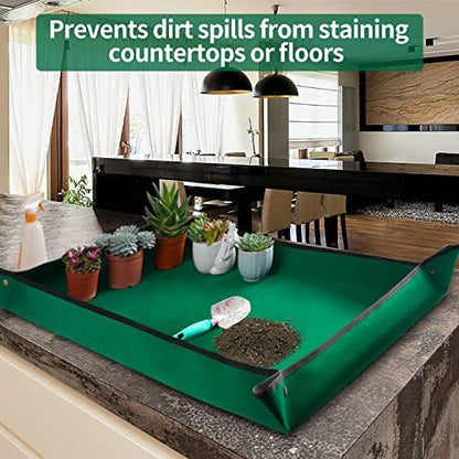 Extra Large Repotting Mat for House Plants Transplanting and Dirt Control Portable Potting Tray Waterproof Potting Mat for Indoor Plants Succulent Gardening Mat Plant Gift for Plant Lovers