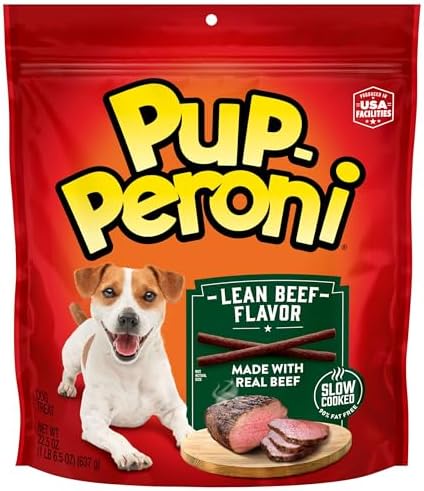 Pup-Peroni Dog Treats, Lean Beef Flavor, 22.5 Ounce, Made with Real Beef, 90% Fat Free