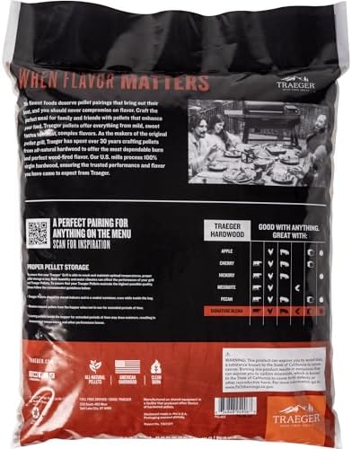 Traeger Grills Signature Blend 100% All-Natural Wood Pellets for Smokers and Pellet Grills, BBQ, Bake, Roast, 18 lb. Bag